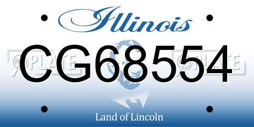 CG68554 Illinois License Plate