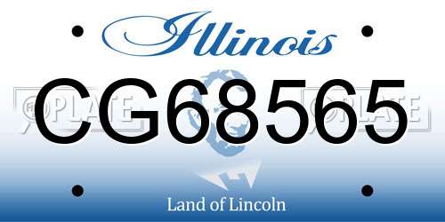 CG68565 Illinois License Plate