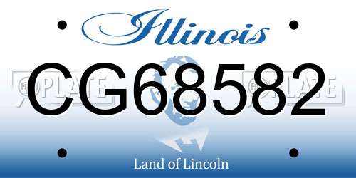 CG68582 Illinois License Plate