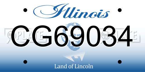 CG69034 Illinois License Plate