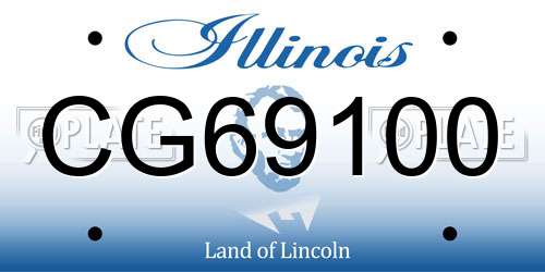 CG69100 Illinois License Plate
