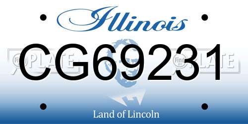 CG69231 Illinois License Plate