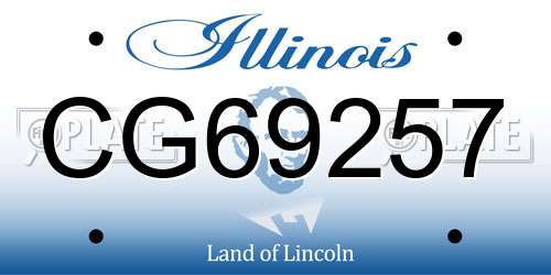 CG69257 Illinois License Plate