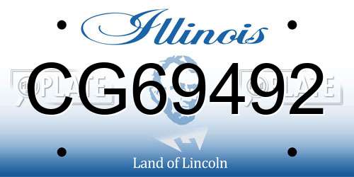 CG69492 Illinois License Plate