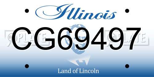 CG69497 Illinois License Plate