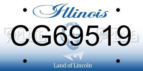 CG69519 Illinois License Plate