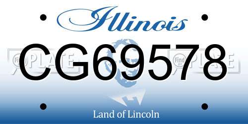 CG69578 Illinois License Plate