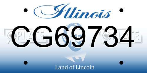 CG69734 Illinois License Plate