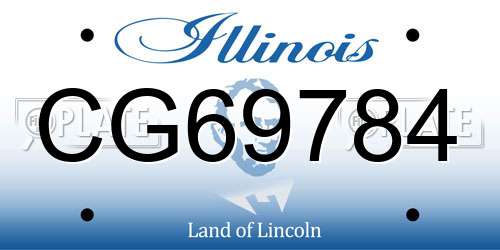 CG69784 Illinois License Plate