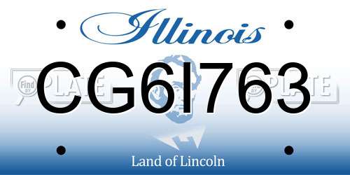 CG6I763 Illinois License Plate