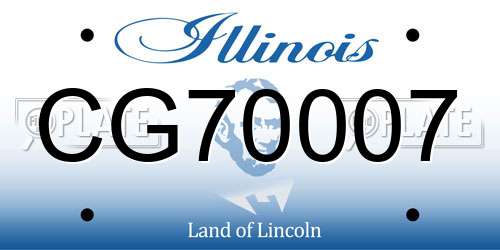 CG70007 Illinois License Plate