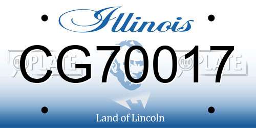 CG70017 Illinois License Plate