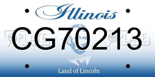 CG70213 Illinois License Plate