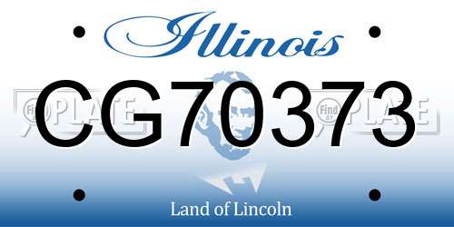 CG70373 Illinois License Plate