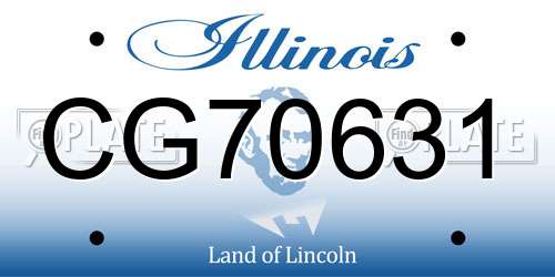 CG70631 Illinois License Plate
