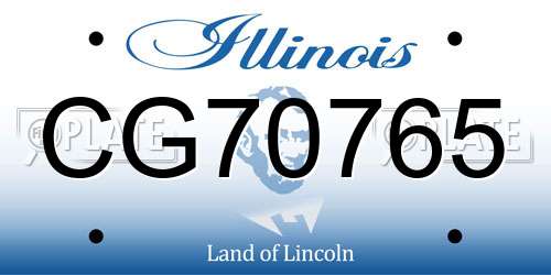 CG70765 Illinois License Plate