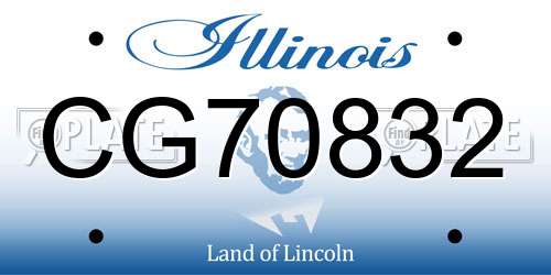 CG70832 Illinois License Plate