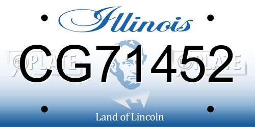CG71452 Illinois License Plate