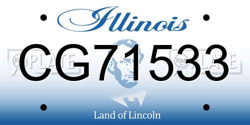 CG71533 Illinois License Plate