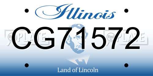 CG71572 Illinois License Plate