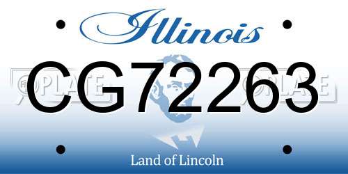 CG72263 Illinois License Plate