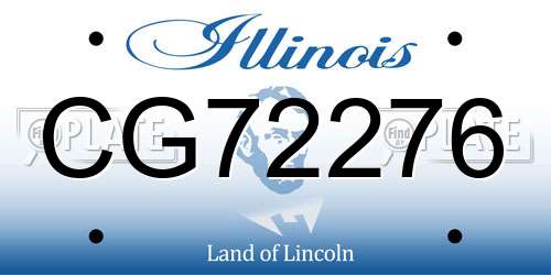 CG72276 Illinois License Plate
