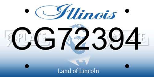 CG72394 Illinois License Plate