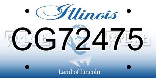 CG72475 Illinois License Plate