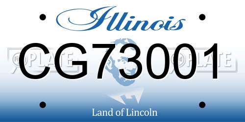 CG73001 Illinois License Plate