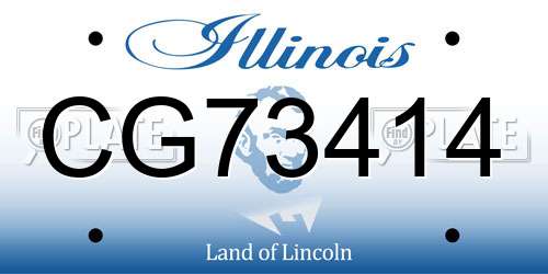CG73414 Illinois License Plate