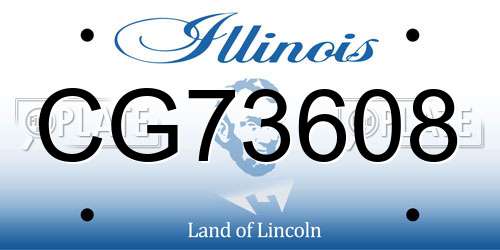 CG73608 Illinois License Plate