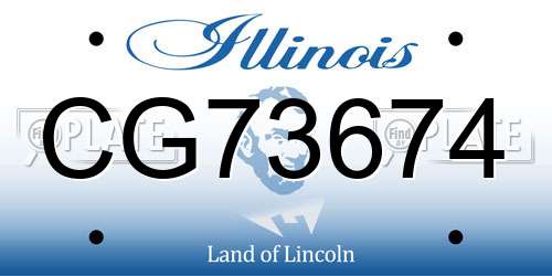 CG73674 Illinois License Plate