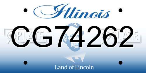 CG74262 Illinois License Plate