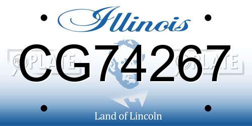 CG74267 Illinois License Plate