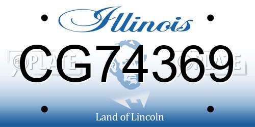 CG74369 Illinois License Plate