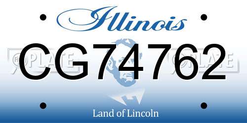 CG74762 Illinois License Plate