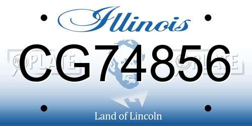 CG74856 Illinois License Plate