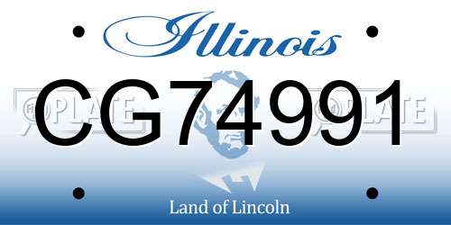 CG74991 Illinois License Plate