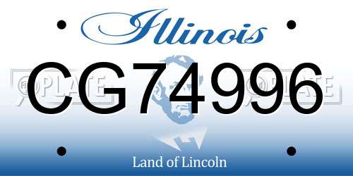CG74996 Illinois License Plate