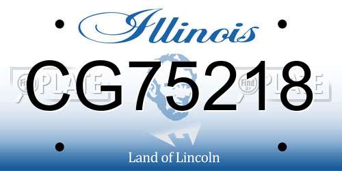 CG75218 Illinois License Plate