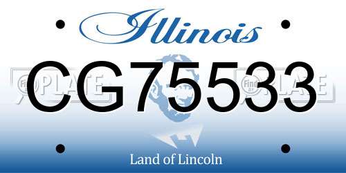 CG75533 Illinois License Plate