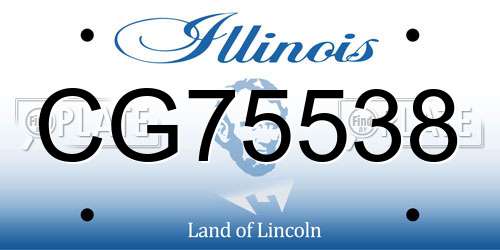 CG75538 Illinois License Plate