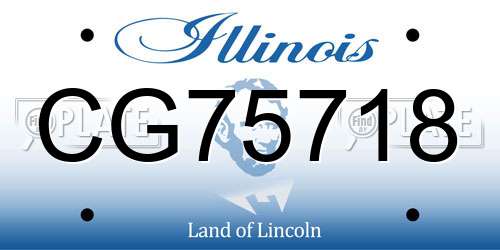 CG75718 Illinois License Plate