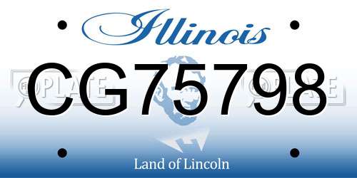 CG75798 Illinois License Plate