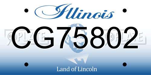 CG75802 Illinois License Plate