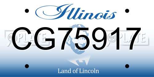 CG75917 Illinois License Plate