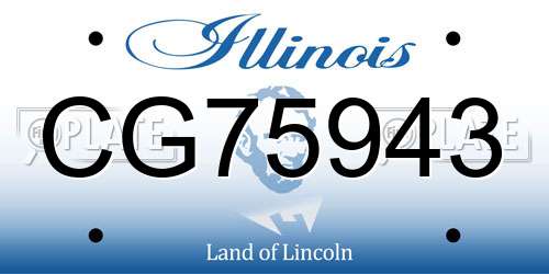 CG75943 Illinois License Plate