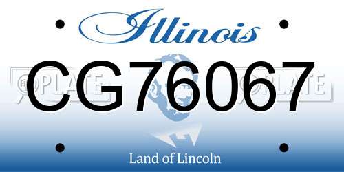 CG76067 Illinois License Plate