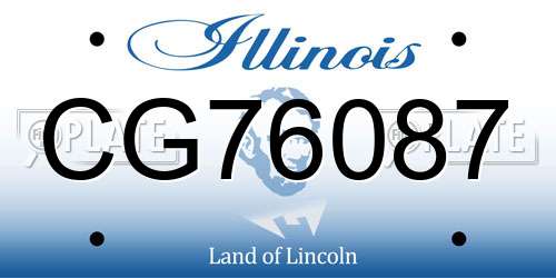 CG76087 Illinois License Plate