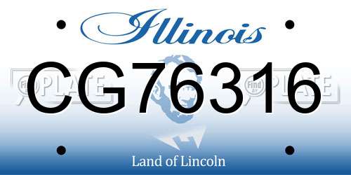 CG76316 Illinois License Plate